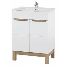 Meuble vasque Salle de bain + Lavabo 84x80x45cm BALI BLANC 821 moderne de haute qualité