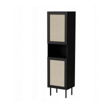 Meuble Vitrine de rangement sur pied 50x180x40 Noir mat Modèle YOTA