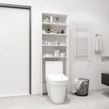 Bonnevie - Meuble wc Armoire wc - Meuble de salle de bain Blanc 64x24x190 cm BV848530
