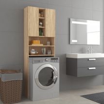 Bonnevie - Meuble wc Armoire wc - Meuble de salle de bain Chêne sonoma 64x25,5x190 cm BV252687