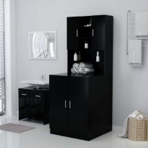 Bonnevie - Meuble wc Armoire wc - Meuble de salle de bain Noir 71x71,5x91,5 cm BV450716