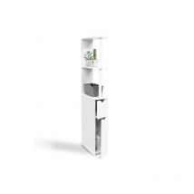 Meuble wc étagère bois willy 2 portes blanc