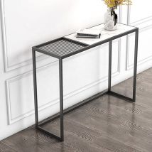 Meubler Design - Console Design Marbre Artificiel Alto, Métal, Métal, Rectangulaire, Style Contemporain, 120 x 40 x 90 cm