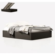 Meubler Design - Sommier Coffre De Rangement Room - Noir - 140x190, Polyuréthane, Style Contemporain, 203 x 155 x 34.5 cm
