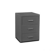 Table Chevet 3 Tiroirs Kasi - Gris, Polyuréthane, Carré, Style Contemporain, 44 x 44 x 59 cm - Meubler Design