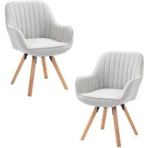 Meubles Cosy 2er-set Carson Skandinavische Drehbare Esszimmersessel Aus Beigem Stoff