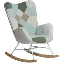 Meubles Cosy - Mecedora Silla de ocio y descanso Telas para el salón Comedor Patas Jardín Balcón Patas de metal de madera