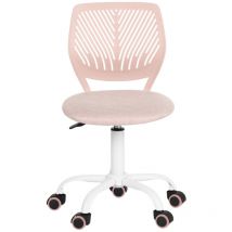 Meubles Cosy - Ergonomic Swivel Desk Chair with Adjustable Height and Lumbar Support – Carnation Series, pink fabric