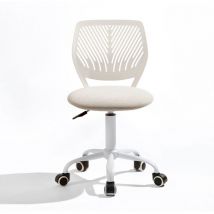 MEUBLES COSY Ergonomic Swivel Desk Chair with Adjustable Height and Lumbar Support – Carnation Series, Beige fabric