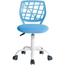 Meubles Cosy - Ergonomic Swivel Desk Chair with Adjustable Height and Lumbar Support – Carnation Series, light blue fabric