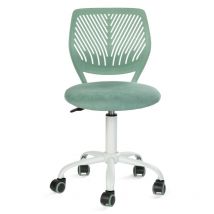 Meubles Cosy - Ergonomic Swivel Desk Chair with Adjustable Height and Lumbar Support – Carnation Series, aqua fabric