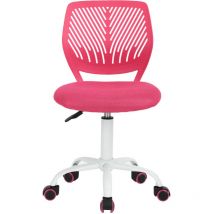 Meubles Cosy - Ergonomic Swivel Desk Chair with Adjustable Height and Lumbar Support – Carnation Series, dark pink fabric