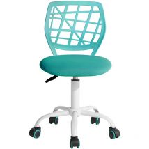 MEUBLES COSY Ergonomic Swivel Desk Chair with Adjustable Height and Lumbar Support – Carnation Series, Light Turquoise fabric