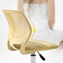 Meubles Cosy - Ergonomic swivel dining chair, height-adjustable, with lumbar support - carnation Collection, yellow fabric