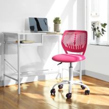 Meubles Cosy - Ergonomic swivel dining chair, height-adjustable, with lumbar support - carnation Collection, dark pink fabric