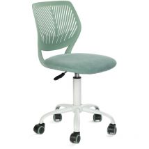 Meubles Cosy - Ergonomic swivel dining chair, height-adjustable, with lumbar support - carnation Collection, aqua fabric