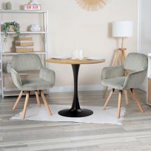 MEUBLES COSY Juego de 2 sillas de comedor escandinavas en pana gris