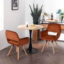 Meubles Cosy - Juego de 2 sillas de comedor escandinavas en pana roja