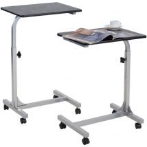 MEUBLES COSY Lot de 2 tables d'appoint réglables en hauteur pour ordinateur portable - Avec 4 roulettes verrouillables - Pour salon, bureau, chambre