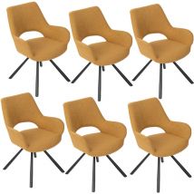 Lot de 6 chaises de Salle à Manger Scandinave Chaise Croisée beth en tissu jaune - Meubles Cosy