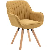 Sedia girevole da pranzo scandinava carson in tessuto giallo - Meubles Cosy