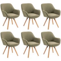 Set di 6 poltrone da pranzo girevoli scandinave carson in tessuto verde - Meubles Cosy