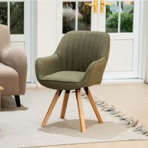 Skandinavischer Drehstuhl für Esszimmer carson aus grün Stoff - Meubles Cosy