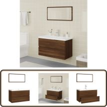 Vidaxl - Meubles de salle de bain Chêne marron Bois d'ingénierie - Ensemble Meuble Salle De Bain - Meuble Salle De Bain Design - Meuble Salle De Bain