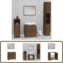 Vidaxl - Meubles de salle de bain Chêne marron Bois d'ingénierie - Meuble De Salle De Bain - Ensemble De Meubles Salle De Bain - Armoire Salle De