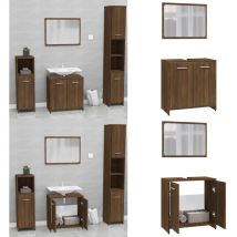 Vidaxl - Meubles de salle de bain Chêne marron Bois d'ingénierie - Meuble De Salle De Bain - Ensemble De Meubles Salle De Bain - Armoire Salle De