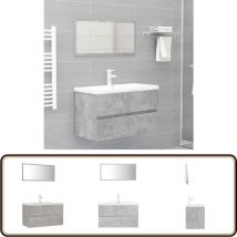 Vidaxl - Meubles de salle de bain gris béton bois d'ingénierie - Ensemble Meuble Salle De Bain - Meuble Salle De Bain - Armoire Salle De Bain