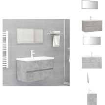 Vidaxl - Meubles de salle de bain gris béton bois d'ingénierie - Ensemble Meuble Salle De Bain - Meuble Salle De Bain - Armoire Salle De Bain