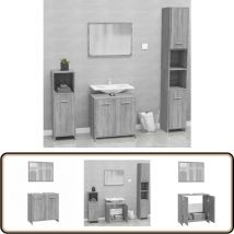 Vidaxl - Meubles de salle de bain Sonoma gris Bois d'ingénierie - Meuble De Salle De Bain - Ensemble De Meubles De Salle De Bain - Armoire De Salle