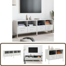 Vidaxl - Meubles tv 2 pcs blanc 68x39x50,5 cm acier - Meuble Tv - Meuble Tv Industriel - Support Tv - Banc Tv - Bureau Tv