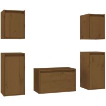 Vidaxl - Meubles tv 5 pcs Marron miel Bois massif de pin