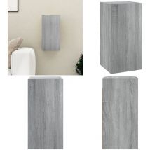 Meubles tv Sonoma gris 30,5x30x60 cm Bois d'ingénierie - Meuble Tv Mural - Meuble Télé Suspendue - Étagère Tv - Support Tv - Armoire Tv - Home &