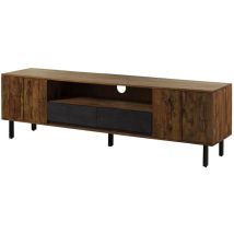 Meuble TV 205x45x60 en bois Sheesham naturel non traité LICHTENBERG 118