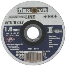 Meule À Tronçonner Industrial Line Thin Cut - Ø 125 Mm - Épaisseur 1.6 Mm Flexovit
