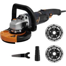 MAXXT Ponceuse à béton - Disque diamant de 125mm, moteur puissant 1500W, 7 vitesses réglables 1000-8500RPM, protection amovible - Ponceuse