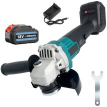 Mawiron - Meuleuse,Broyeur d'angle sans fil, broyeur d'angle 18V 800W 125 mm, outil de broyeur avec poignée non glissée, avec batterie 5.5A et