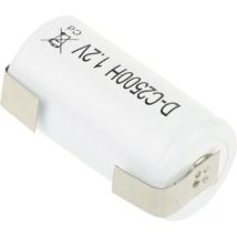 D-C2500B Pile rechargeable spéciale LR14 cosses à souder en u, à tête plate NiCd 1.2 v 2500 mAh - Mexcel