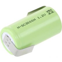 SC3000H Pile rechargeable spéciale Sub-C résiste aux températures élevées, cosses à souder en z, à tête plate n - Mexcel