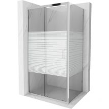 Apia ausziehbare Duschabtrennung 100 x 70 cm, Gestreift, Chrom - 840-100-070-01-20 - Mexen