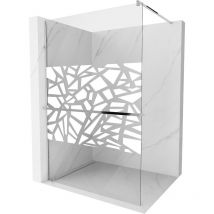Mexen Kioto+ Duschwand mit Ablage und Reling 120 x 200 cm, Transparent/Weißes Design 8 mm, Chrom - 8
