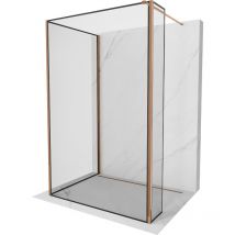 Kioto Duschwand Walk-in 110 x 90 x 40 cm, schwarzes Muster, roségold - 800-110-090-221-60-70-0 - Mexen