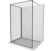 Kioto Duschwand Walk-in 120 x 100 cm, schwarzes Muster, Gun Metal - 800-120-212-95-70-100 - Mexen