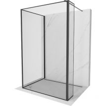 Kioto Duschwand Walk-in 120 x 120 x 30 cm, schwarzes Muster, schwarz - 800-120-120-221-70-70-0 - Mexen