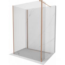 Kioto Duschwand Walk-in 135 x 80 x 40 cm, transparent, roségold - 800-135-080-221-60-00-040 - Mexen