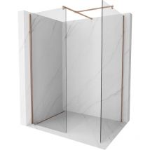 Kioto Duschwand Walk-in 150 x 85 cm, transparent, roségold - 800-150-202-60-00-085 - Mexen