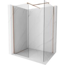 Kioto Duschwand Walk-in 160 x 85 cm, transparent, gebürstetes Messing - 800-160-202-65-00-085 - Mexen